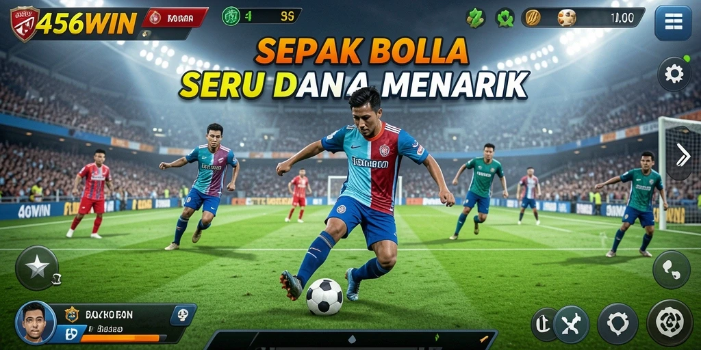 Screenshot gameplay 456WIN yang menampilkan aksi sepak bola seru.