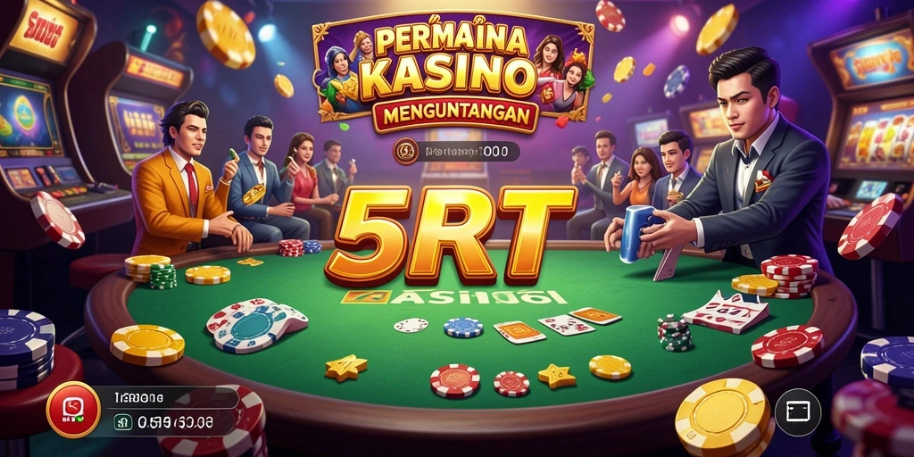 Tangkapan layar gameplay 5RT menampilkan suasana kasino yang mengasyikkan.