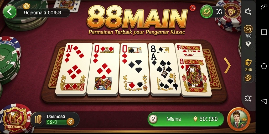 Tampilan gameplay seru dari permainan Domino 88MAIN.