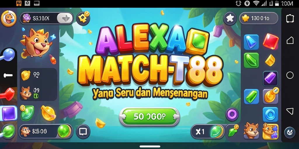 Screenshot ALEXABET88 menampilkan aksi seru gameplay Match-3.