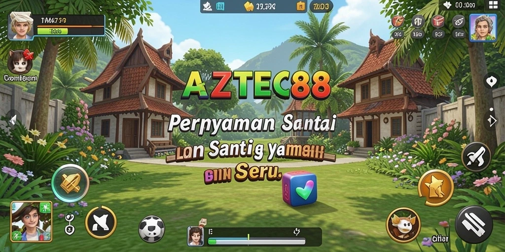 Tampilan gameplay AZTEC88 yang penuh warna dan menyenangkan.