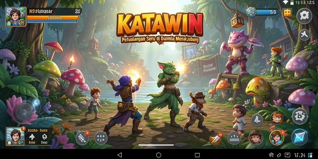 Screenshot KATAWIN menunjukkan aksi petualangan yang mendebarkan.