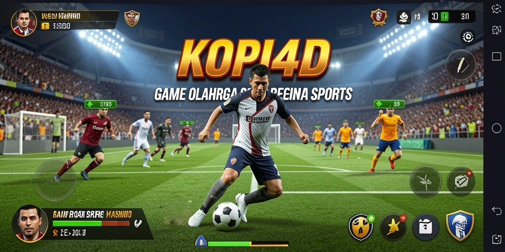 Screenshot gameplay KOPI4D yang menggambarkan pertandingan olahraga yang seru.