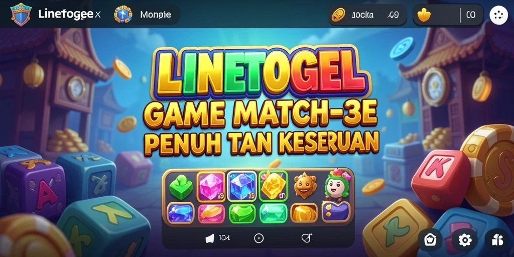 Tampilan gameplay menantang di LINETOGEL dengan berbagai elemen yang harus dicocokkan.