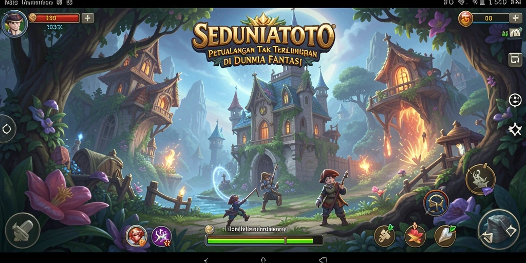 Tangkapan layar menunjukkan aksi petualangan mendebarkan di SEDUNIATOTO.