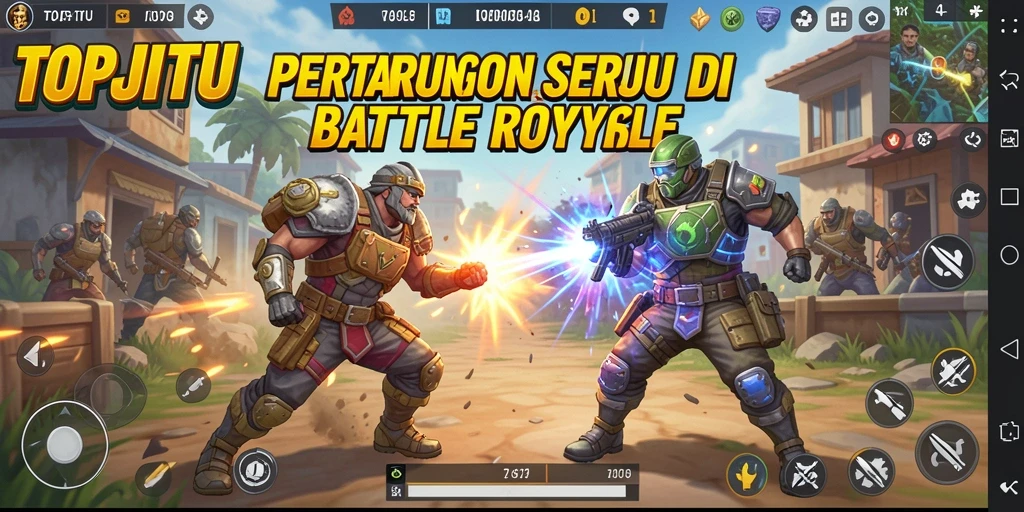 Tampilan seru gameplay Battle Royale di TOPJITU.