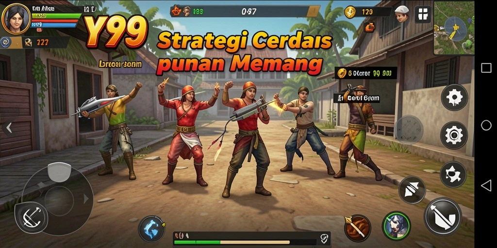 Tangkapan layar Y89 menunjukkan aksi pertempuran strategi yang intens.
